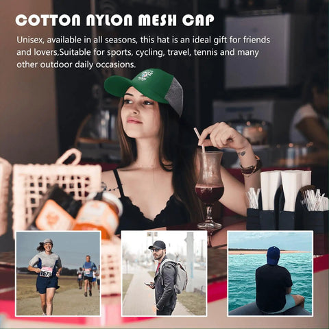 Green Mesh Snapback Hat For Men Adjustable Trucker Cap With Dad Vibes Four Seasons Comfort Casual Streetwear Ready Lightweight