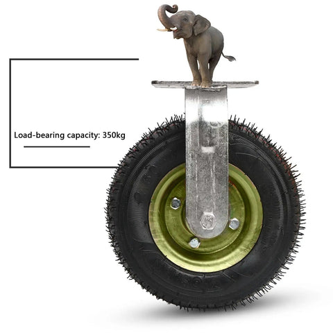 Heavy Duty Rubber Caster Wheels With 360 Degree Swivel Action For Furniture And Workbenches Smooth Rolling Shock Absorbing universal caster with 350kg capacity.