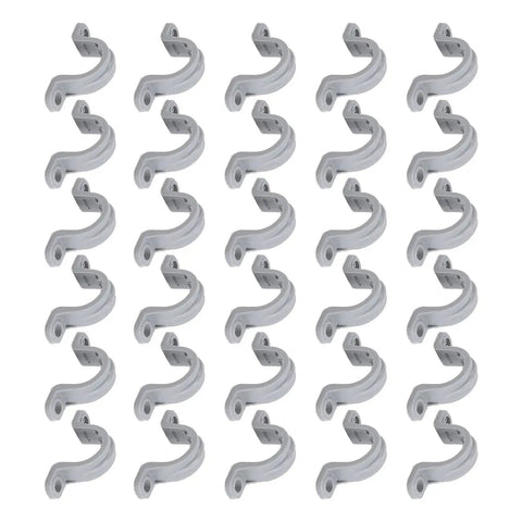 30 pieces of 1 Inch PVC Electrical Con Clamp 2 Hole U Bracket Pipe Strap for HVAC Telecommunication Refrigeration and Lighting