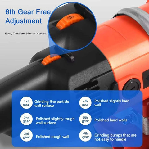 Ironclad Workhorse 3000W Electric Angle Grinder And Wall Sander with gear adjustment for diverse wall surfaces.