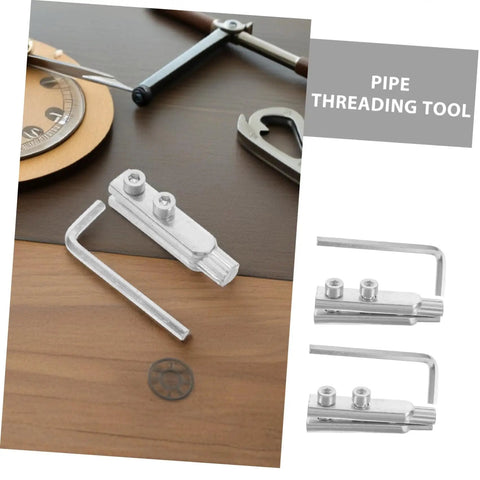 Premium 2PC Broken Valve Thread Extractor Kit That Slays Faucet Screw Removal Jobs, Heavy Duty Damaged Bolt Remover Set For Plumber Pros Who Need Easy Pipe Nipple Extraction And Snappy Water Pipe Repairs Fast. two-piece metal pipe threading tool with Allen key