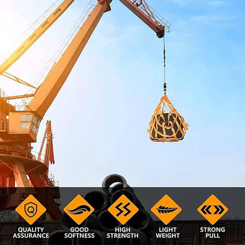 Heavy Duty Cargo Hoisting Net For Industrial Lifting And Transport Built Rugged For Safe Hauls Tear Resistant Polyester