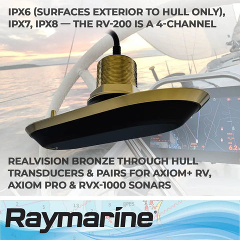 RV-220 4 Channel CHIRP Through Hull Transducer Pack With 20 Degree Dead Rise For Inboard And Outboard Boats Pro Grade Bronze Finish
