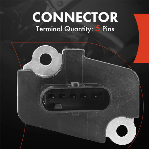 Mass Air Flow Sensor 5 Pins 2.0L For Audi A4 A5 A6 Q3 Q5 Allroad Quattro 2009 To 2016 Replacement MAF Sensor connector view