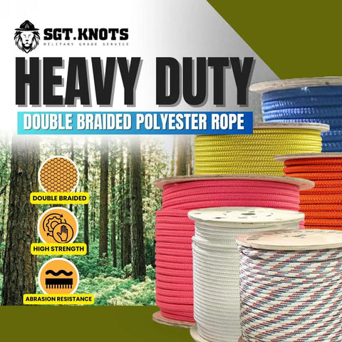 Heavy Duty Double Braided Polyester Rope For Tree Rigging And Arborist Work Rugged Outdoor Utility Rope spools display