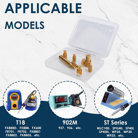 Heat Set Insert Tips For 3D Printer Projects, Compatible With Weller SP40NKUS, Hakko FX 888D, 900M, T18, M2 to M8 brass inserts