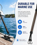 Beefy 2 Pack Bungee Dock Line For Yamaha WaveRunner GP HO with elastic snubber shown attached to boat on dock