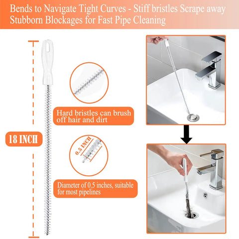 63 Inch Drain Snake Hair Clog Remover Tool With Flexible Grabber Claw Reach For Kitchen Sink Toilet Shower Tub Drains Unclog Hairy Clogs Fast No Fuss Durable Spring Steel Reacher Cleaner For Sewer And Drain