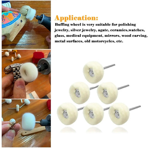 Pro Grade Mini Wool Polishing Brush Wheel Set For Drill Rotary Tools, 60 Pcs With 3mm Shank polishing various items