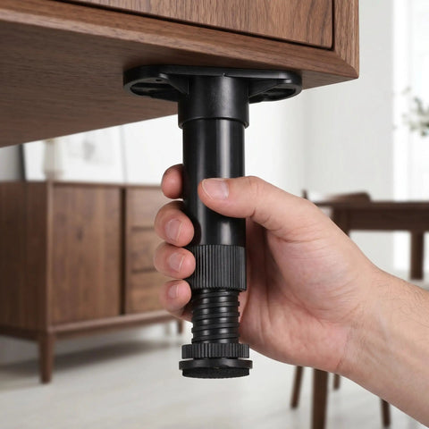 Hand adjusting Adjustable Cabinet And Table Legs With Locking Buckle No Tool Height Adjust Easy Setup Plastic Pillar Feet