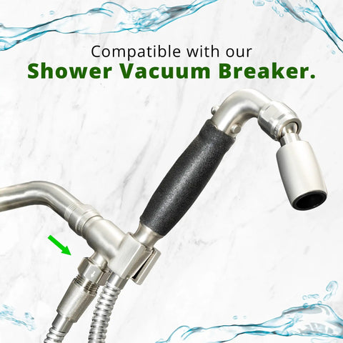 Lead-Free Metal Handheld Shower Head With No-Nonsense High-Pressure 2.0 GPM Spray, Trickle Valve, shower vacuum breaker