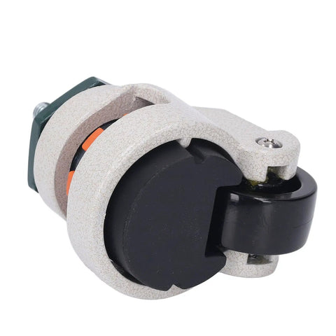 Heavy Duty Stem Caster With Swivel And Adjustable Leveling Plate, Tough As Nails 880 Pound Load Capacity For Furniture And Workshop Equipment, Legit Smooth Nylon Rollers That Glide Like Butter, close-up view