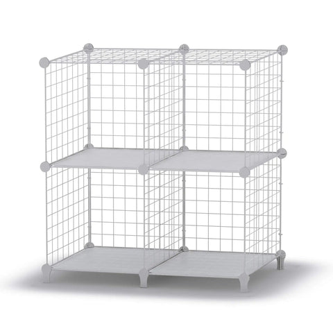 Premium Wire Cube Storage Organizer For Home And Garage Four Cube Shelving Unit with wire construction and PP sheets