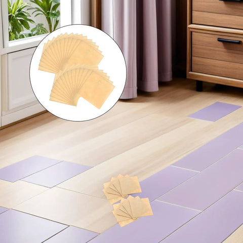 Vertical Blind Repair Tabs 80 Pack Heavy Duty PVC Quick Fix Replacement Kit With Reliable Tape Adhesive Grip on wooden floor.