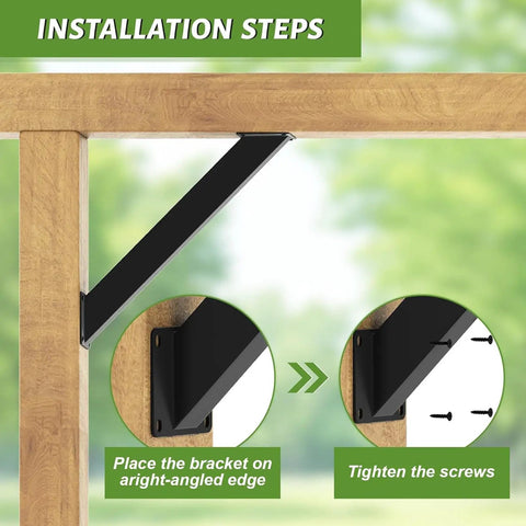 Heavy Duty 45 Degree Connector Brace Bracket Kit For Wood Structures And Outdoor Builds, Gazebos, Tree Houses, Cabins, Patios, Pergolas, 4 Pack Roof Riser Beam Brackets, Rust Resistant Steel With Black Powder Coat