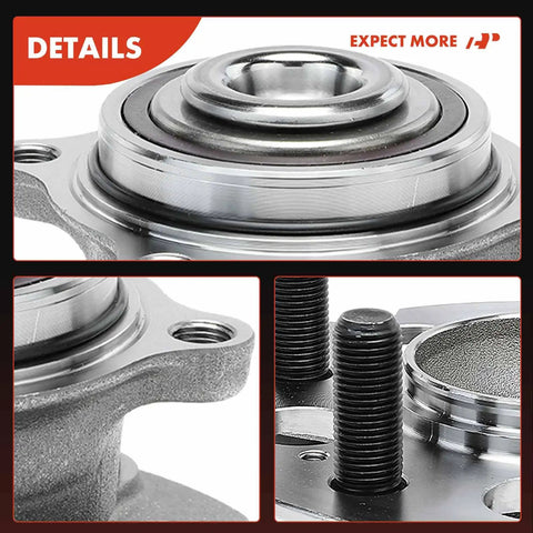 Pro Grade Rear Wheel Bearing And Hub Assembly Fits Honda Odyssey 2005 To 2010 close-up view showing sealed bearing and flange detail.