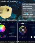 Bluetooth App Controlled 16W Twinkle Fiber Optic Star Ceiling Lighting Kit With 550 Strands Of 0.03 Inch Fiber 13.1 Feet RGBW