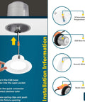 Installation of 12 Pack 4 Inch Dimmable LED Recessed Can Lights With Five Color Temperatures 2700K 3000K 3500K 4000K 5000K CRI 90 750 Lumens