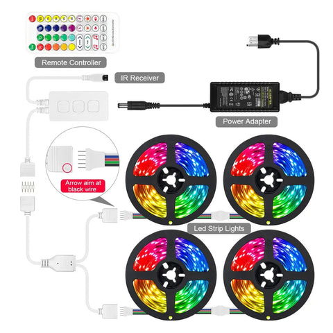RGBW Bluetooth LED Strip Lights With App Control, 65.6ft Color Changing Tape Featuring RGB And Pure White 2700K-7000K components