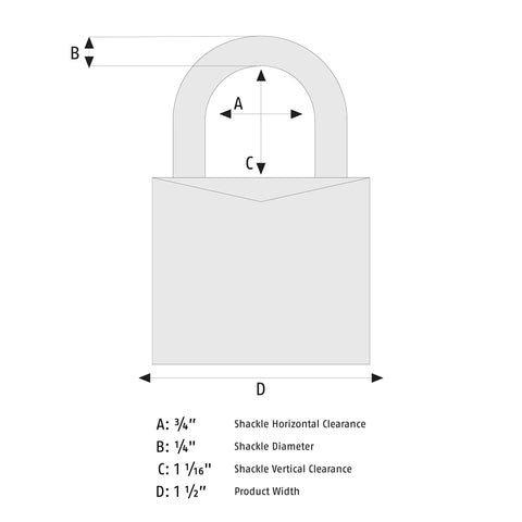 Premium Straight Up Heavy Duty Yellow Lockout Tagout Padlocks Built Rock Solid With One Inch Thick Aluminum Shackle Keyed Alike For Big League Industrial Safety Gear Ace 12 Pack Set dimensions with measurements for shackle and product width.