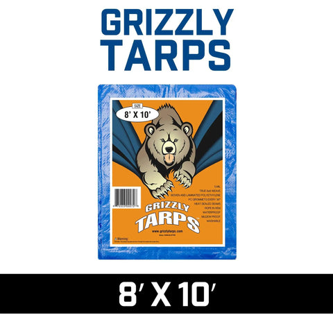 Heavy Duty 8x10 Poly Tarp Waterproof With Grommets Every 36 Inches 8x8 Weave 5 Mil Thick Multi Purpose Cover For Home Boats Cars Camping Protective Shelter Pack Of 4 Blue package