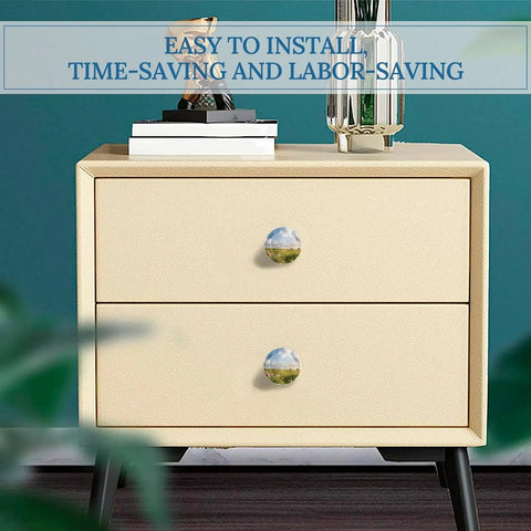 Meadow Style 1.1 Inch Cabinet Knobs And Drawer Handles Set In Stainless Steel Aluminum Alloy for dresser, easy to install.