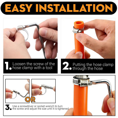 210 Piece Hose Clamp Kit With Eight Sizes From 6 To 51mm Stainless Steel Worm Gear Clamps Heavy Duty Automotive Radiator And Fuel Line Set Includes Two Tools For Quick Tight Seals installation process