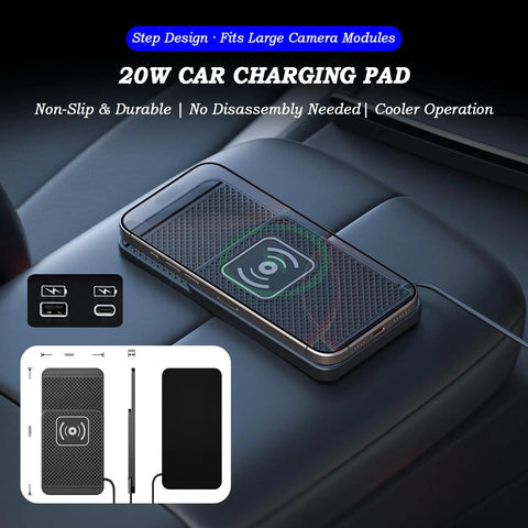 No Fuss Wireless Charging Pad For Chevrolet Blazer Ev 2024 To 2026 on car dashboard with non-slip design for quick charging.