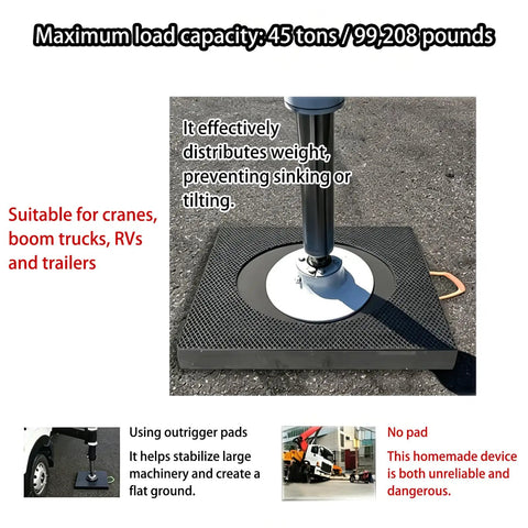 Ultra Tough Anti Sink Leveling Blocks Built Like A Tank Hdpe Jack Pads for RVs preventing sinking on soft ground.