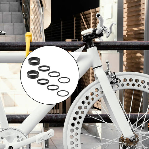 Eight Piece Aluminum Bike Headset Spacers Set For One And One Eighth Inch Stems With 2mm 3mm 5mm And 10mm Spacers
