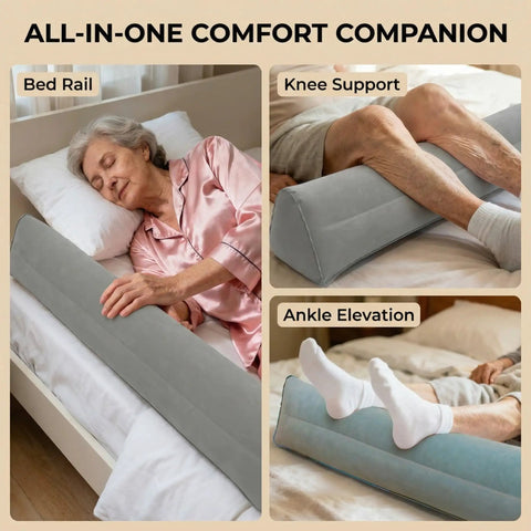 Versatile Inflatable Bed Rail For Seniors Ideal For Home Hospital Or Hotel Use Universal Twin To King Fit Leak Proof Valve