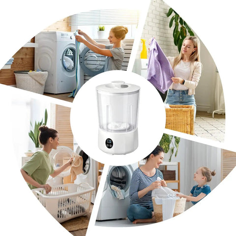 Slick Portable Mini Washing Machine for Underwear and Socks featuring three gentle wash programs, ideal for small laundry tasks.