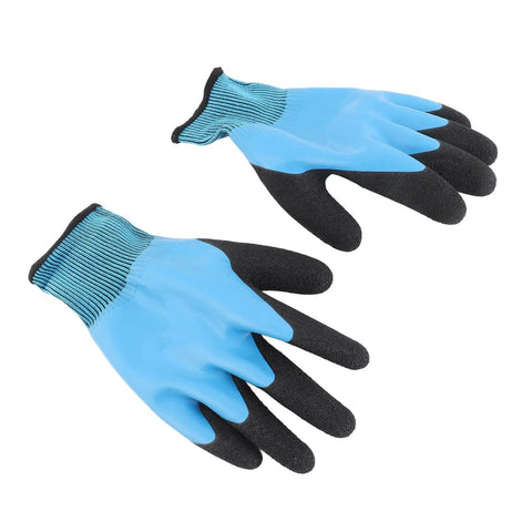 Tough as Nails Electrician Insulated Gloves Deliver Straight Up 1000V High Voltage Shielding With Heavy Duty Non Slip Rubber Grips To Keep Your Hands Locked Down On Any Job Site. Blue and black insulated rubber gloves.