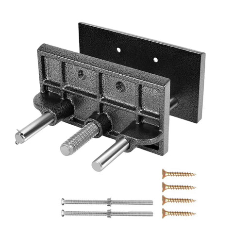 Heavy Duty Woodworker Vice Bench Clamp With Smooth Gliding Rails For Precise Clamping Tasks And Rock Solid Desktop Workbench Holding Power mounted with screws.