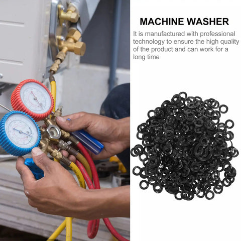 500 Piece Wave Spring Washer Gasket Set For Automotive Home And Shop Use Beefed Up Load Distribution And Thrust Applications Ideal For Precision Engineered Fastening Solutions, black washers used in machine service