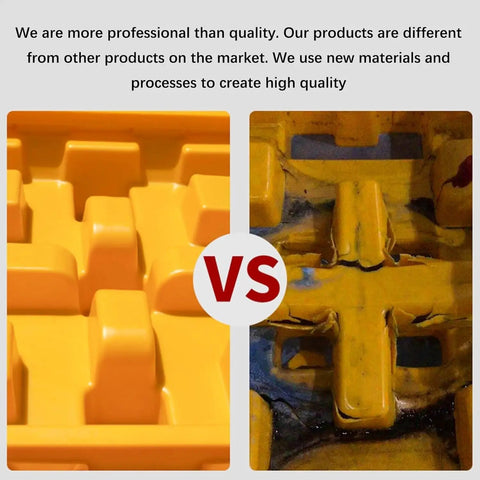 Comparison of Heavy Duty HDPE Spill Containment Pallet With Anti Slip Tray Odorless Waterproof Platform Easy To Clean Chemical Resistant Spill Tray For Gas Stations And Offices 675x675x150mm, showing new material versus old material in close-up, highlighting quality and brightness difference.