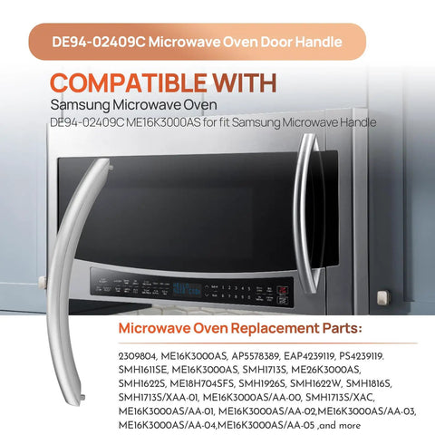 Door Handle Replacement For Microwave Ovens Premium ABS Plastic With Thermal Insulation shown on Samsung model