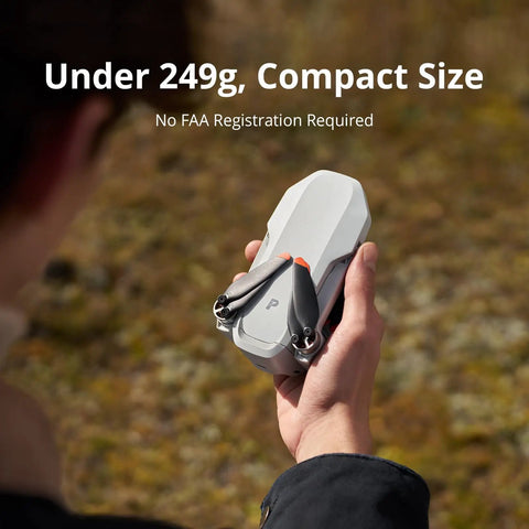 Ultra Lightweight Drone Under 249g With 4K Video And 8K Photos 3 Axis Gimbal held in hand showcasing compact size