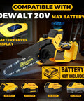 Cordless Mini Chainsaw Compatible With 20V Max Batteries, featuring brushless handheld design and automatic oiler.