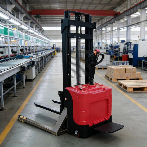 Walkie Stacker For Heavy Cargo Lifting Compact Pallet Stacking Equipment With Stable Support in industrial storage workshop