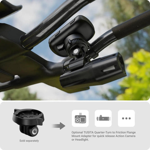 Dope Tri Bar Time Trial Mount For Garmin Edge GPS Bike Computers, Fits 22.2mm Handlebars, shown with optional adapter.