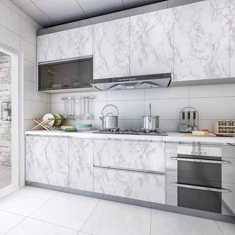 Kitchen cabinets with Marble Contact Paper For Countertops Peel And Stick Self Adhesive Waterproof White Grey Faux Marble Wallpaper