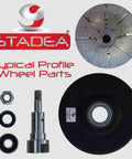 Diamond Profile Wheel For Grinder 1 And A Quarter Inch Radius Demi Half Bullnose Edge Shaping Marble Tile Stone Concrete Profiling Vacuum Brazed Durable Long Life Fast Cutting Chips Free Pro Grade Tool with typical parts layout.