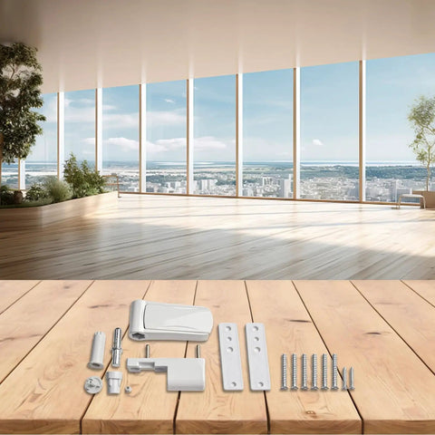 Heavy Duty Aluminum Door Hinge With Hydraulic Silent Buffer And Foolproof 3D Alignment For Slick Zero Friction Swing on wooden surface with installation hardware.