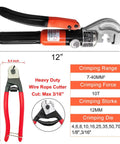Beefy 10 Ton Hydraulic Cable Crimper Tool For 1/8 And 3/16 Stainless Steel Cable Railing Fittings With Smart Pressure Release