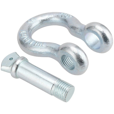 2 Pack 1 Inch D Ring Shackles Heavy Duty Tow And Lift Bow Shackles Carbon Steel Screw Pin Anchor Shackle 19 Ton Break Strength Silver