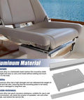 Tilt-N-Slide Boat Seat Pedestal Base With 15-Inch Rails showing aluminum construction and mounted seat.