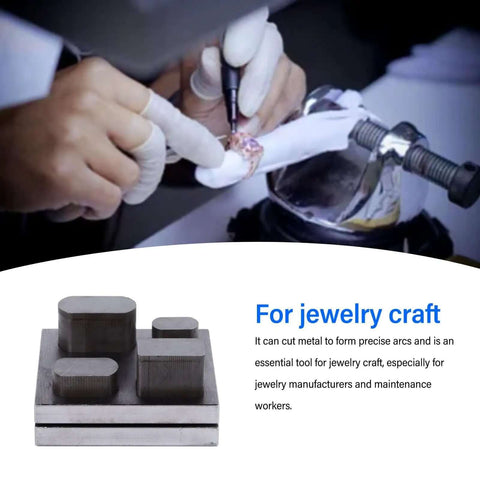 Person using Pro Grade Disc Cutter Kit With 4 Hole Punch Die Disc Set Alloy Steel Metal Puncher Tool for jewelry crafting.