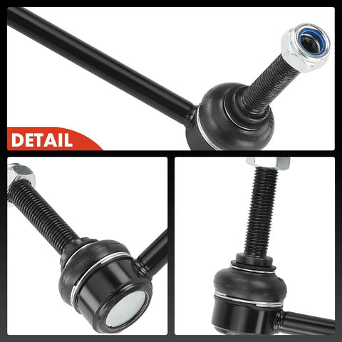 Front Sway Bar Link Stabilizer For Toyota Tacoma 2005 2022 Smooth Ride With Durable End Links Greased Bearings Better Handling For 4WD Base Pre Runner RWD And 6 Lug Models From 2015 To 2022, black steel end link detail