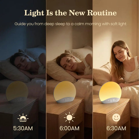 Rock Solid Sound Machine Paired With Sunrise Alarm Clock And Soothing Night Light For Chill Bedroom Upgrades Deep Sleep Cycles And Smooth Morning Wake Ups with soothing sunrise light.